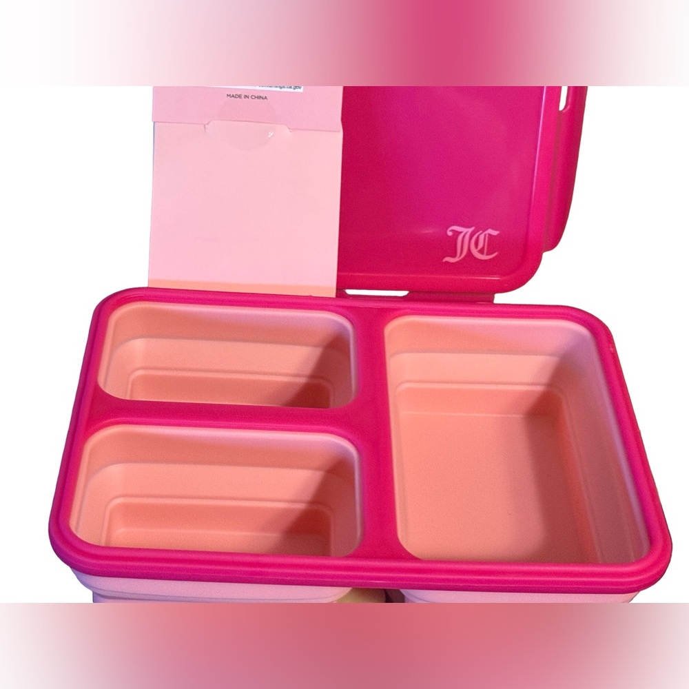 Juicy Couture Los Angeles NWT Pink Silicone Collapsible Food Storage Set - Picture 4 of 8